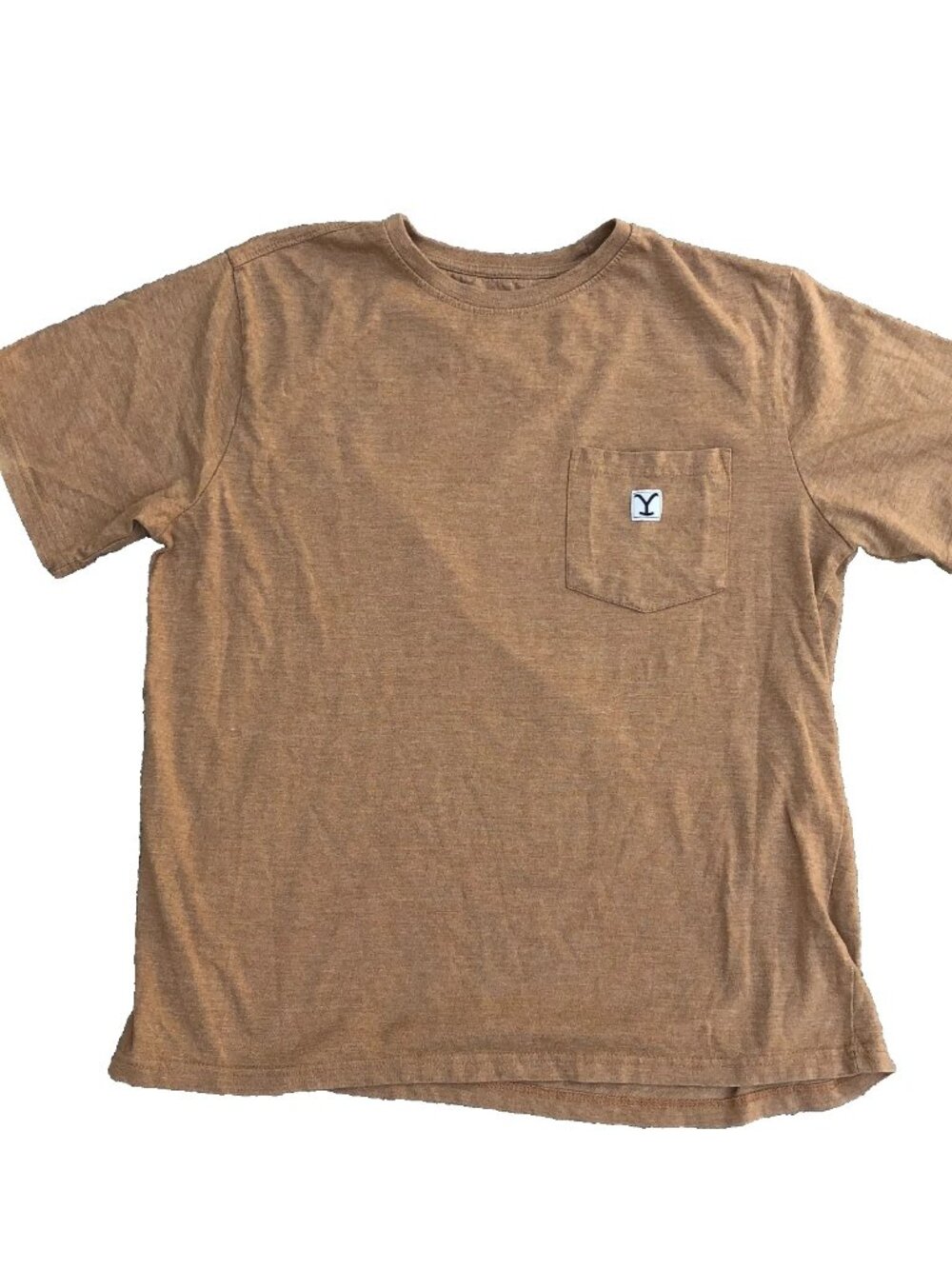 YELLOWSTONE Pocket T Shirt Men's XL Brown Short Sleeve Crew Neck Top
